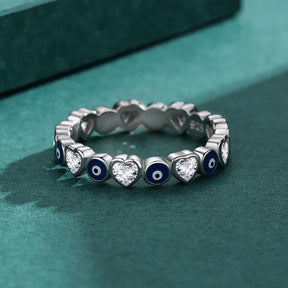 Bague Oeil Turc et Cœur (Argent 925)