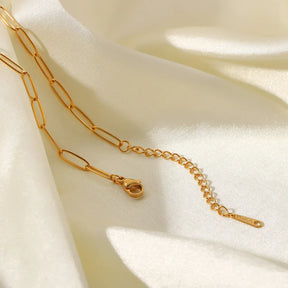 Collier à Chaîne Longue avec Maillons (Plaqué Or)