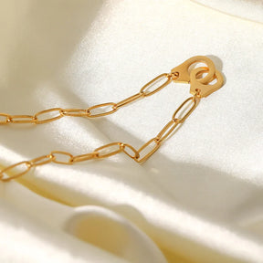 Collier à Chaîne Longue avec Maillons (Plaqué Or)