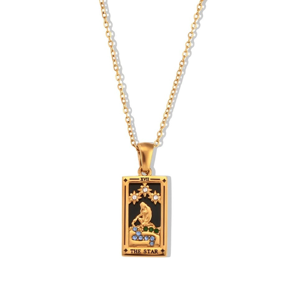 Collection Tarot - Colliers avec Pendentifs des Cartes (Plaqué Or)