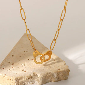 Collier à Chaîne Longue avec Maillons (Plaqué Or)
