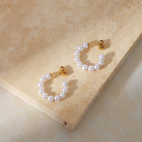 Boucle d'oreille en perles (Plaqué Or)
