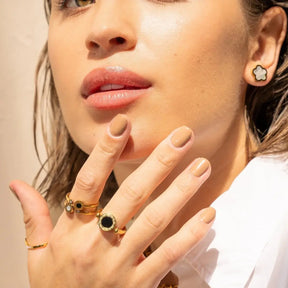 Bague Pivotante avec Nombres Romains (Plaqué Or)