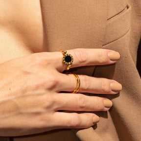 Bague Pivotante avec Nombres Romains (Plaqué Or)