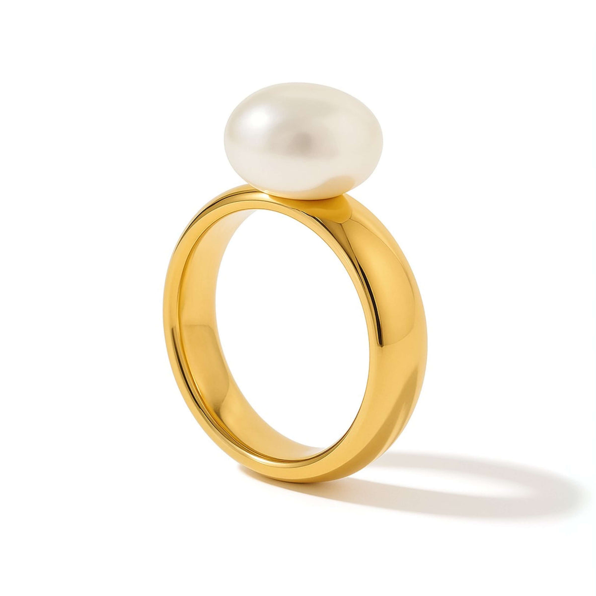 Bague Emma Perle Minimaliste (Plaqué Or)