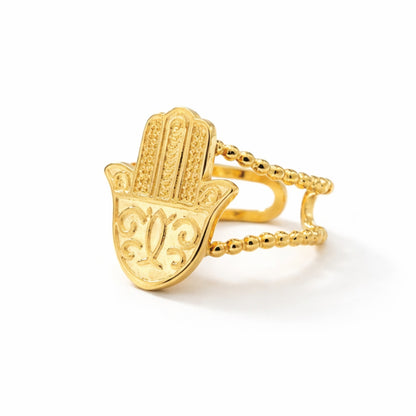 Hamsa Hand of Fatima Ring