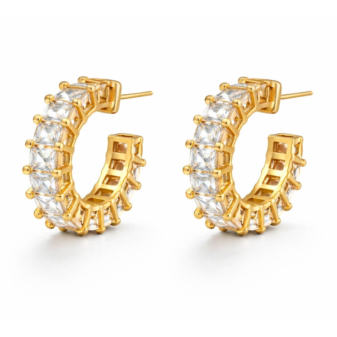 Serena Zirconium Hoop Earrings