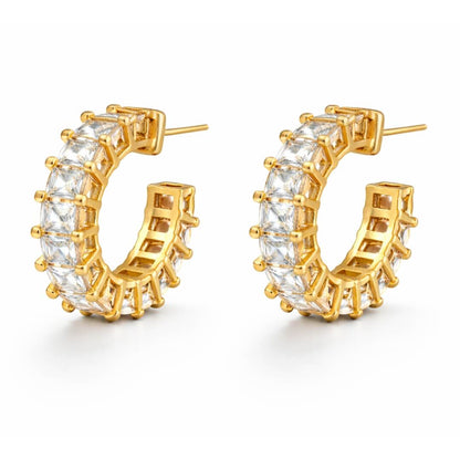 Serena Zirconium Hoop Earrings