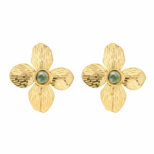 Emerald Flower Earrings