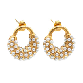Boucles d'oreilles Spike Perle (Plaqué Or)