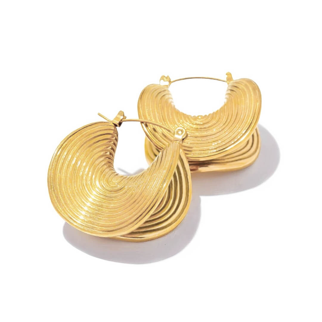 Boucles d'oreilles en cerceau concave (Plaqué Or)
