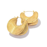 Boucles d'oreilles en cerceau concave (Plaqué Or)