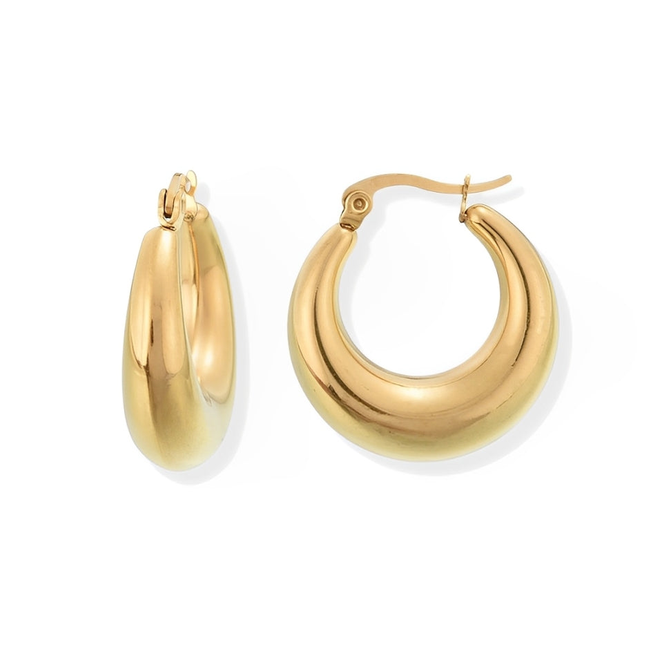 Boucles d’Oreilles Lune (Plaqué Or)