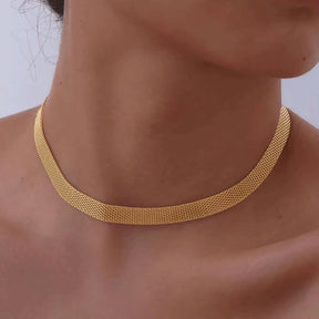 Collier Choker en Maille Élégante (Plaqué Or)