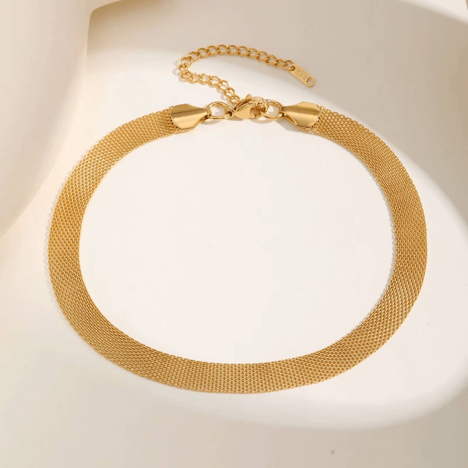 Collier Choker en Maille Élégante (Plaqué Or)