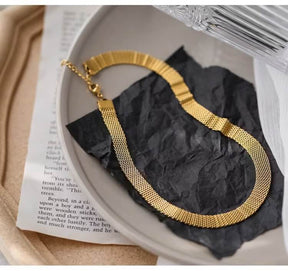 Collier Choker en Maille Élégante (Plaqué Or)