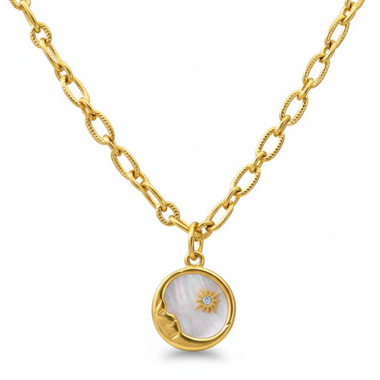 Collier Marseille Soleil et Lune (Plaqué Or)