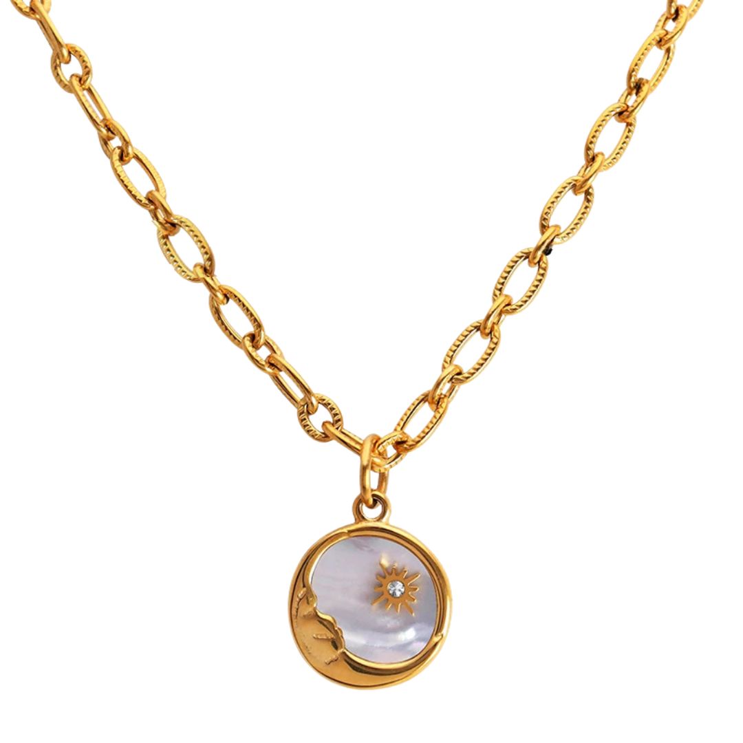 Collier Marseille Soleil et Lune (Plaqué Or)