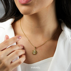 Collier Occhio Zirconia (Plaqué Or)