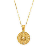 Collier Soleil avec Zirconiums (Plaqué Or)