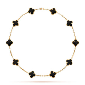 Collier Vintage 10 Trèfles (Plaqué Or)