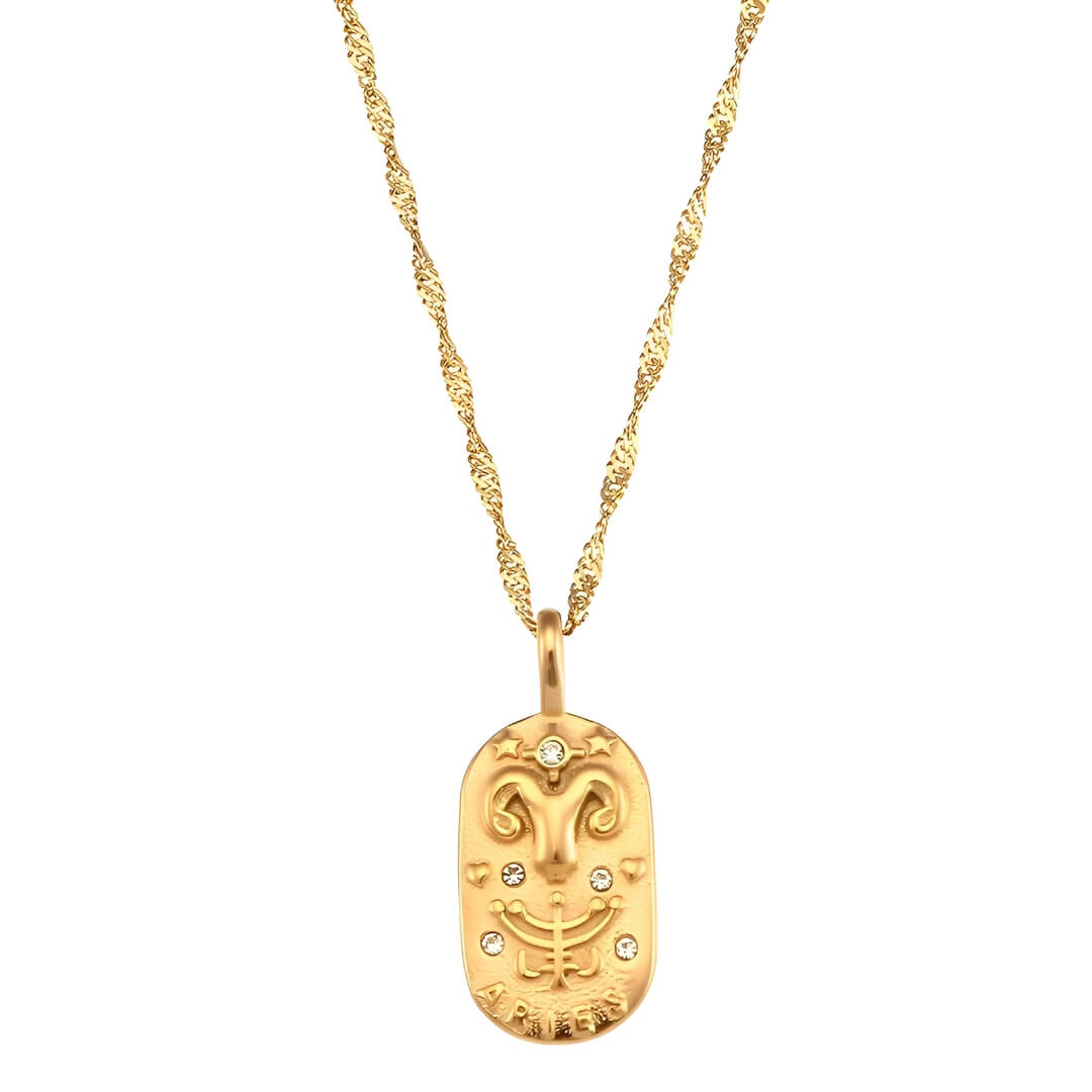 Collier Zodiaque Chaîne Tressée (Plaqué Or)