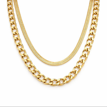 Layered Mesh and Chain Necklace