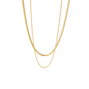 Collier Mix Maille et Tressé (Plaqué Or)