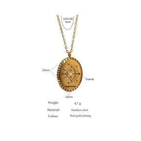 Collier Constellations du Zodiaque Médaille (Plaqué Or)