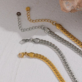 Collier Cœur avec Chaîne à Maillons Épais (Plaqué Or)