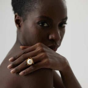 Bague Perle Paola (Plaqué Or)