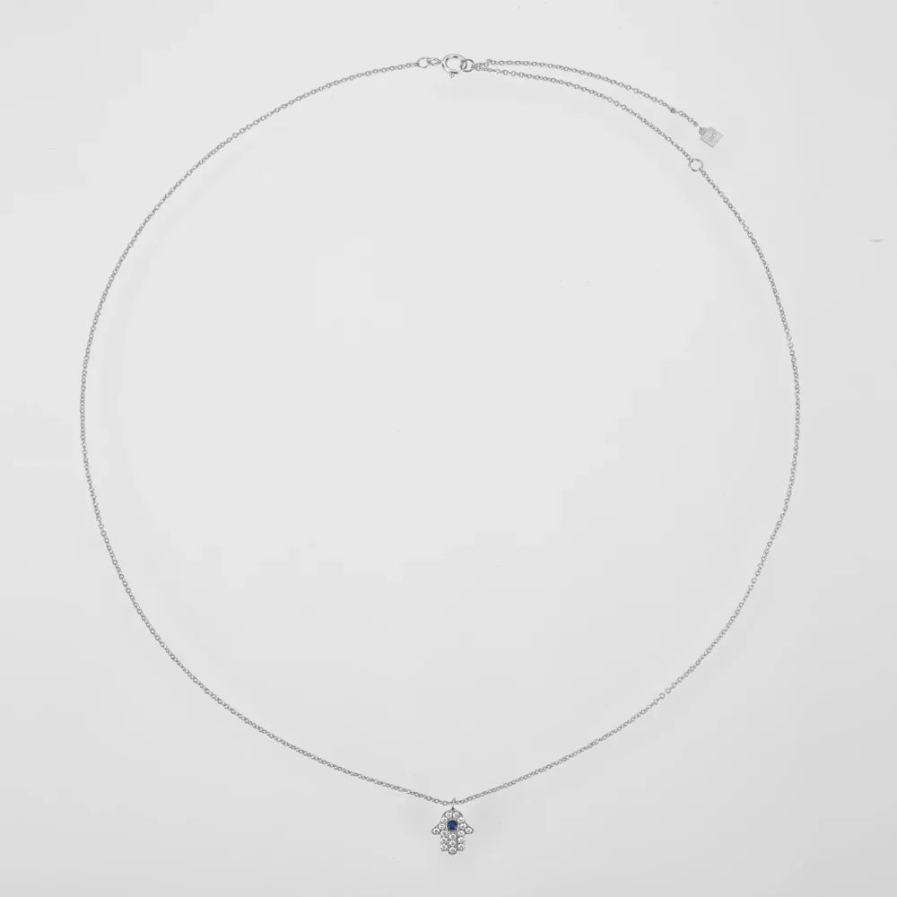 Collier Main de Fatima Hamsa avec Zircon (Plaqué Or)