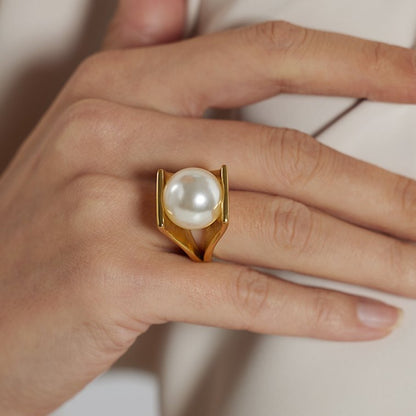 Bague Perle Paola (Plaqué Or)