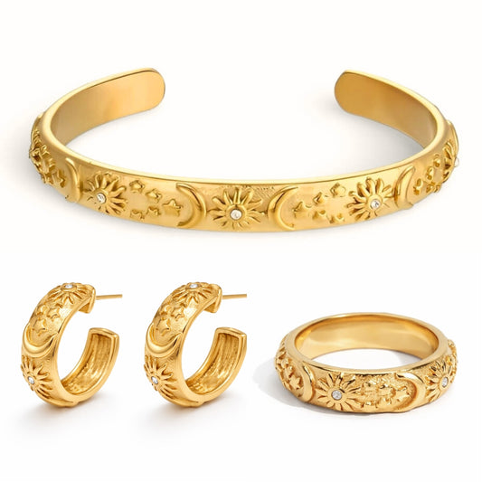 Celeste Set: Bracelet + Earring + Ring