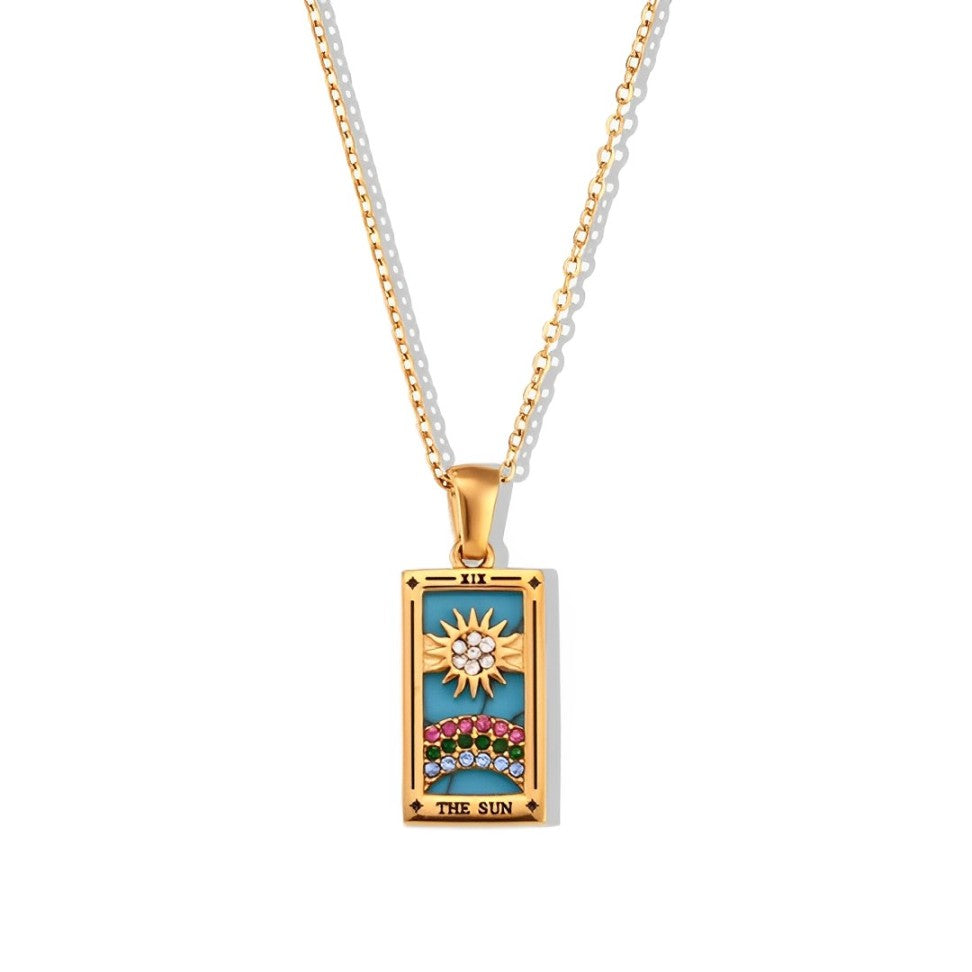 Collection Tarot - Colliers avec Pendentifs des Cartes (Plaqué Or)