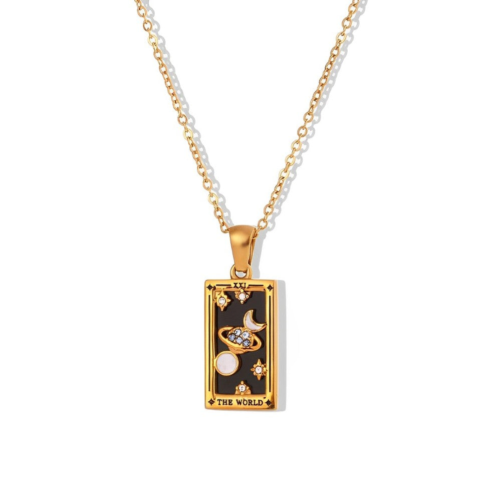 Collection Tarot - Colliers avec Pendentifs des Cartes (Plaqué Or)