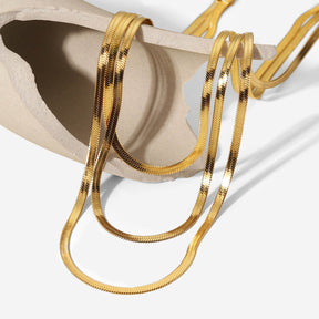 Collier en Maille à Triple Couche (Plaqué Or)