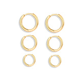 Boucles d'oreilles créoles trio (Plaqué Or)
