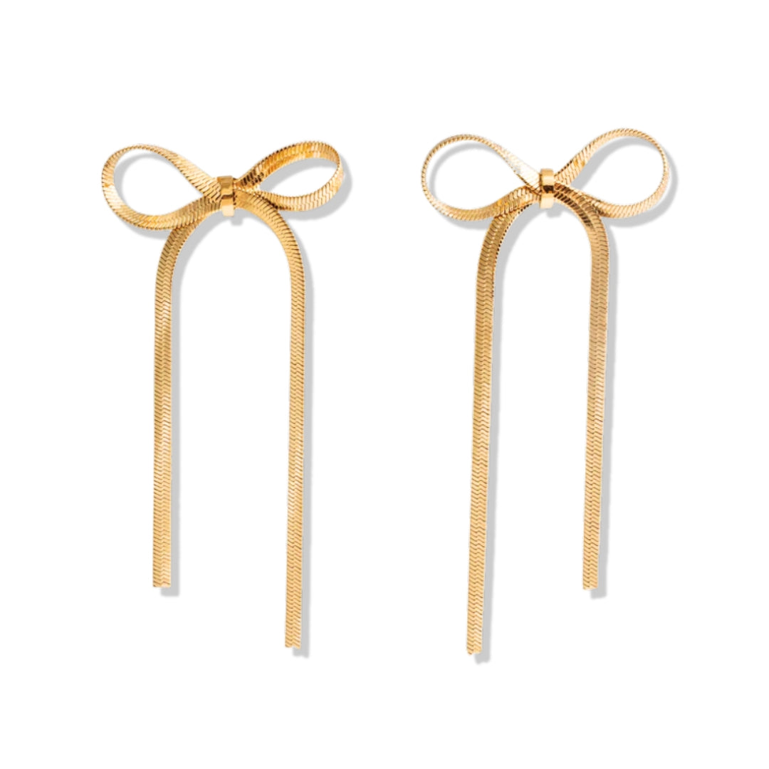 Boucle d'Oreille Nœud Céline (Plaqué Or)