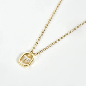 Collier Initiales avec Zirconium (Plaqué Or)