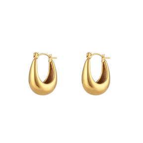 Boucles d'oreilles en anneau canoe (Plaqué Or)