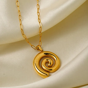 Collier Pendentif Spirale Audacieux (Plaqué Or)