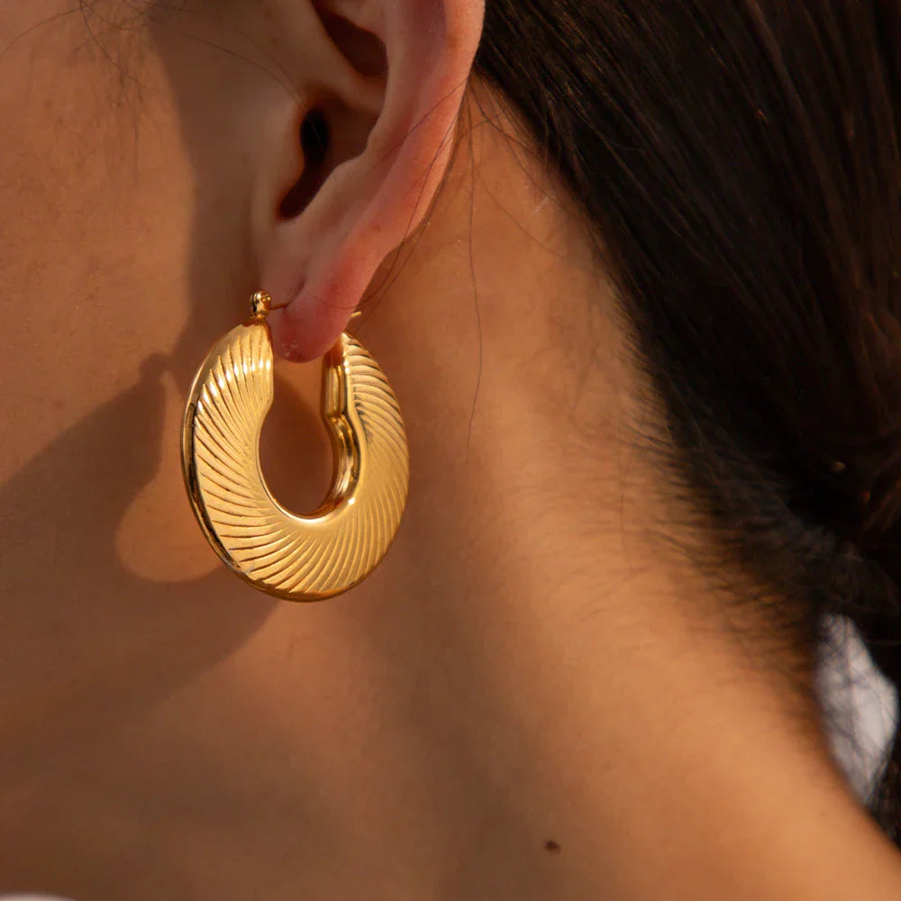 Boucles d'oreilles Aro Milazzo Plana (Plaqué Or)