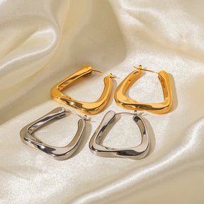 Boucles d'oreilles en Aro Torcido Triangular Giorgia (Plaqué Or)