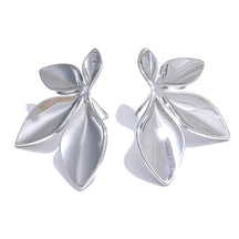 Boucles d'Oreilles Nature avec Forme de Feuille (Plaqué Or)