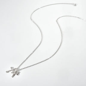 Collier Croix Triple Zirconias (Plaqué Or)