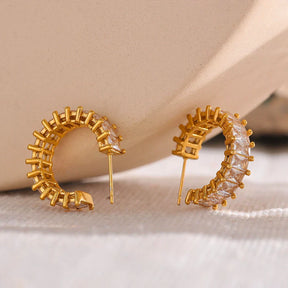 Boucles d'oreilles Aro Serena Zirconia (Plaqué Or)