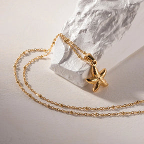 Collier Étoile de Mer (Plaqué Or)
