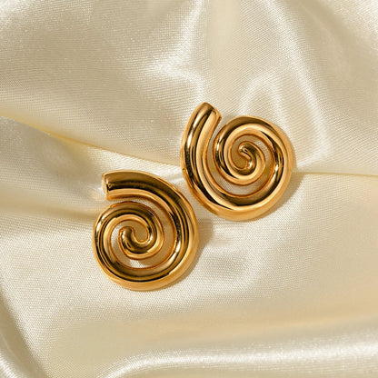 Ensemble Spirale Chunky: Collier + Boucle d'oreille (Plaqué Or)
