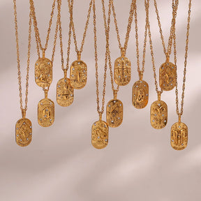 Collier Zodiaque Chaîne Tressée (Plaqué Or)